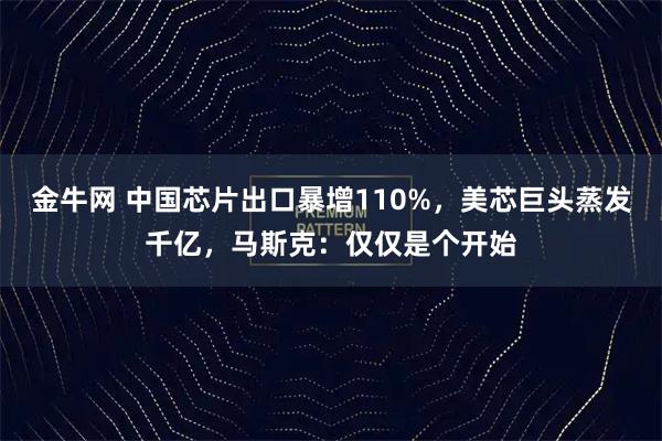 金牛网 中国芯片出口暴增110%，美芯巨头蒸发千亿，马斯克：仅仅是个开始