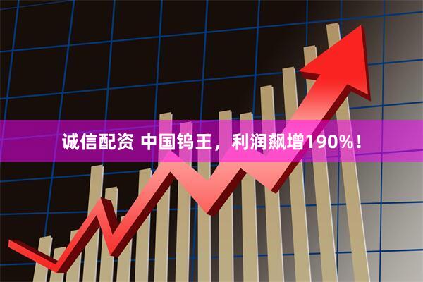 诚信配资 中国钨王,利润飙增190%!