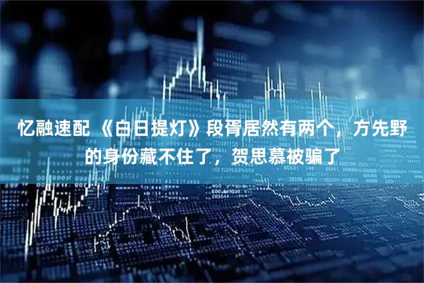 忆融速配 《白日提灯》段胥居然有两个，方先野的身份藏不住了，贺思慕被骗了